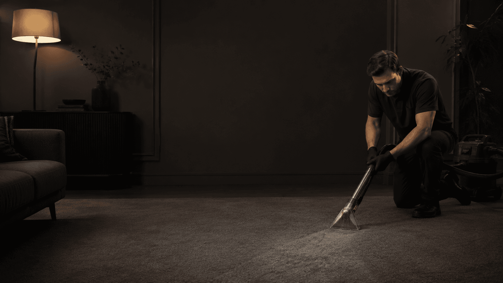 Professional cleaner at work