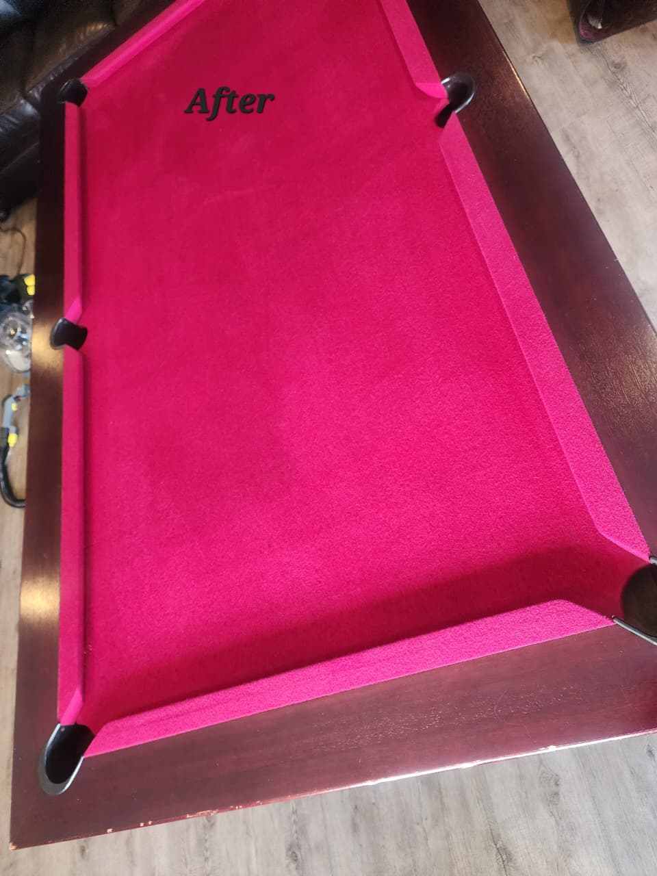 Pool Table Felt after cleaning