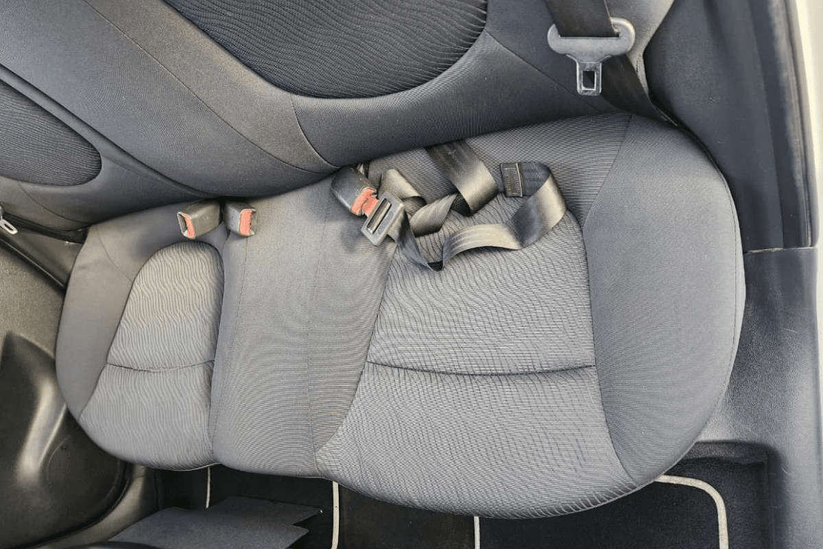 Car back seat after interior cleaning service
